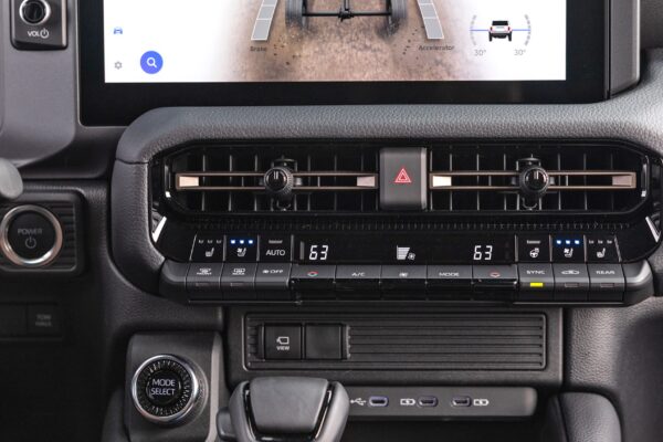 2025 Toyota Land Cruiser infotainment screen and dashboard controls