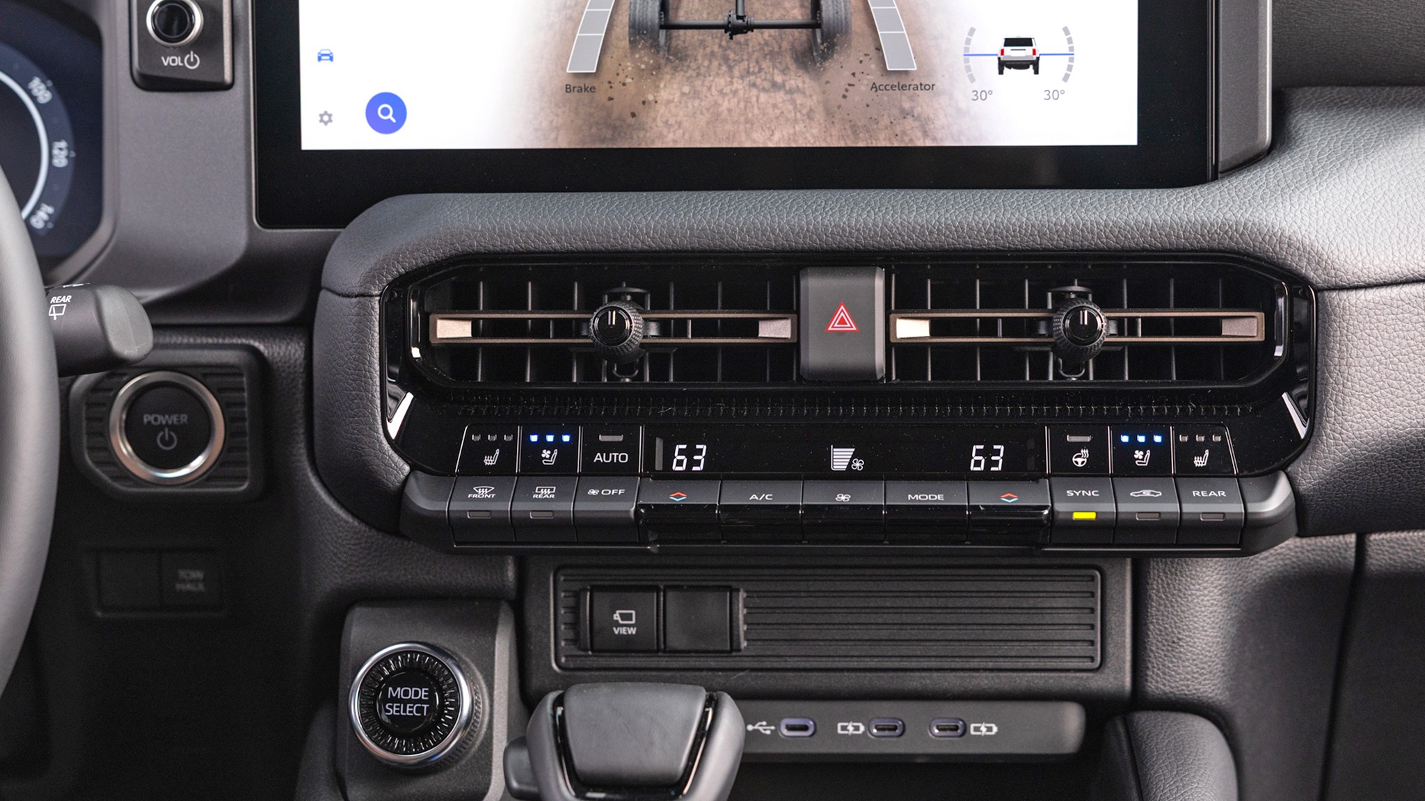 2025 Toyota Land Cruiser infotainment screen and dashboard controls