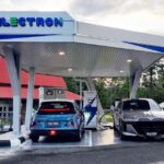 EV charging station at PLUS highway rest stop