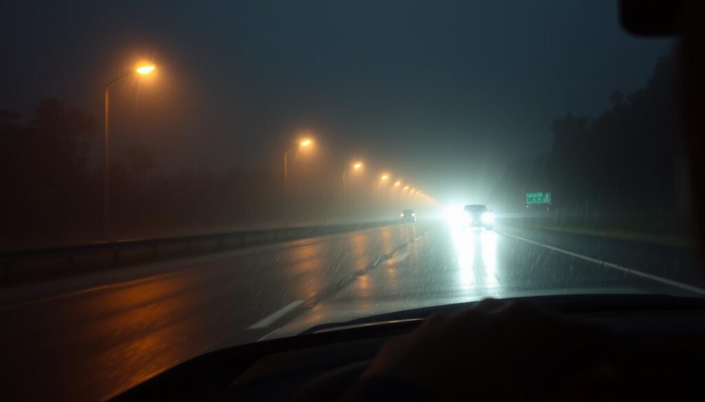 wet weather driving visibility