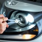 Replace car headlight bulb