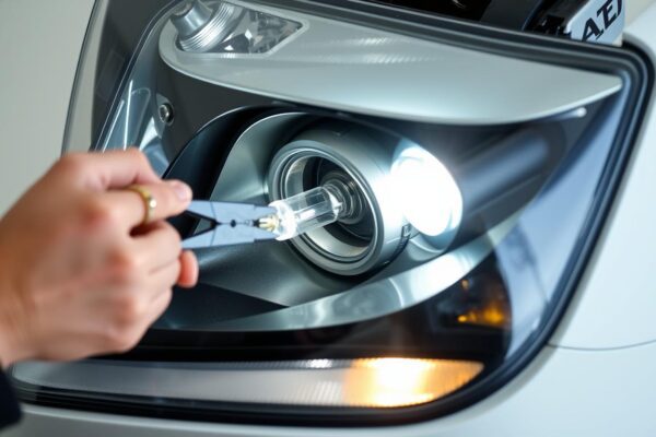 Replace car headlight bulb