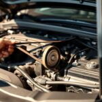 Car engine belt replacement