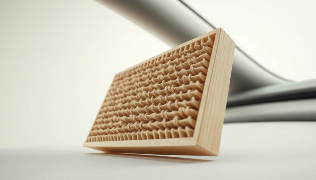 a detailed, photorealistic, high-resolution image of an eco-friendly, biodegradable car cabin air filter, made from renewable, plant-based materials like bamboo or hemp fibers. The filter should be shown in a clean, well-lit studio setting, with a soft, diffused lighting that emphasizes the texture and natural colors of the materials. The filter should be placed on a simple, uncluttered background, allowing the viewer to focus on its design and environmental benefits. The composition should be balanced and visually appealing, capturing the essence of a sustainable, eco-conscious automotive product. a detailed, photorealistic, high-resolution image of an eco-friendly, biodegradable car cabin air filter, made from renewable, plant-based materials like bamboo or hemp fibers. The filter should be shown in a clean, well-lit studio setting, with a soft, diffused lighting that emphasizes the texture and natural colors of the materials. The filter should be placed on a simple, uncluttered background, allowing the viewer to focus on its design and environmental benefits. The composition should be balanced and visually appealing, capturing the essence of a sustainable, eco-conscious automotive product.